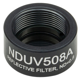 NDUV508A - Отражающий нейтральный светофильтр, Ø1/2", UVFS, резьба на оправе: SM05, оптическая плотность: 0.8, Thorlabs