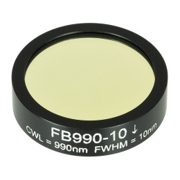 FB990-10 - Полосовой фильтр, Ø1", центральная длина волны 990 ± 2 нм, ширина полосы пропускания 10 ± 2 нм, Thorlabs