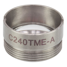 C240TME-A - Асферическая линза Geltech в оправе, f = 8.00 мм, NA = 0.50, просветляющее покрытие: 400-600 нм, Thorlabs