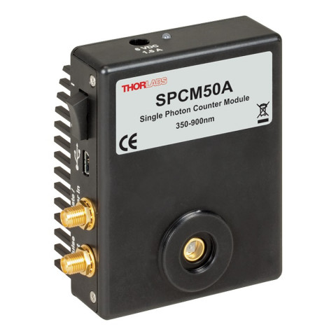 SPCM50A - Модуль счета одиночных фотонов, диапазон рабочих длин волн: 350 - 900 нм, диаметр активной области детектора: 50 мкм, Thorlabs