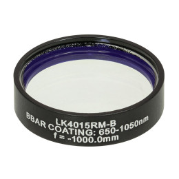 LK4015RM-B - Плоско-вогнутая цилиндрическая круглая линза из кварцевого стекла в оправе, фокусное расстояние: -1000 мм, Ø1", просветляющее покрытие: 650 - 1050 нм, Thorlabs