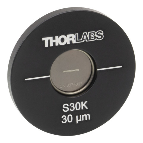 S30K - Оптическая щель в оправе Ø1", ширина: 30 ± 2 мкм, длина: 3 мм, Thorlabs