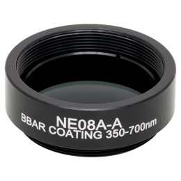 NE08A-A - Абсорбционный нейтральный светофильтр, Ø25 мм, резьба на оправе: SM1, просветляющее покрытие: 350-700 нм, оптическая плотность: 0.8, Thorlabs