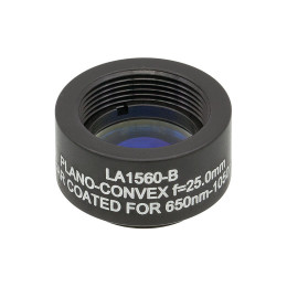 LA1560-B-ML - Плоско-выпуклая линза, Ø1/2", N-BK7, оправа с резьбой SM05, f = 25.0 мм, просветляющее покрытие: 650-1050 нм, Thorlabs
