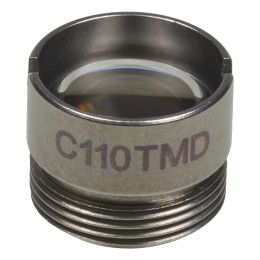 C110TMD - Асферическая линза в оправе, фокусное расстояние: 6.2 мм, числовая апертура: 0,4, рабочее расстояние: 1.6 мм, без покрытия, Thorlabs