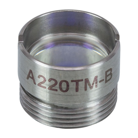 A220TM-B - Асферическая линза Rochester в оправе, f = 11.0 мм, NA = 0.26, просветляющее покрытие: 650-1050 нм, Thorlabs