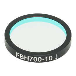 FBH700-10 - Полосовой фильтр, Ø25 мм, центральная длина волны 700 нм, ширина полосы пропускания 10 нм, Thorlabs
