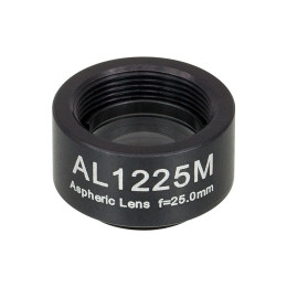 AL1225M - N-BK7 асферическая линза в оправе, Ø12.5 мм , фокусное расстояние 25 мм, числовая апертура 0.23, без покрытия, Thorlabs