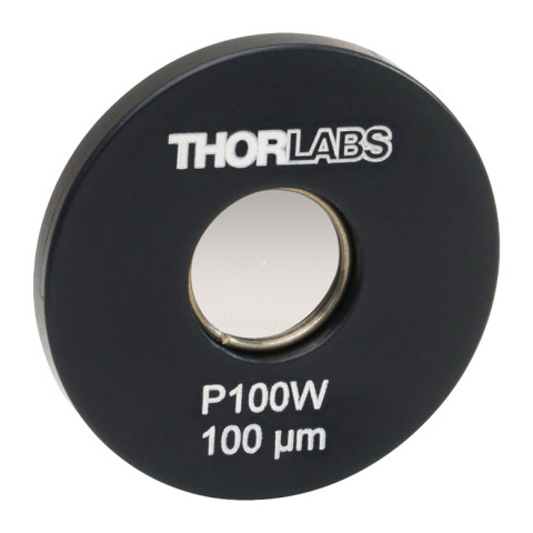 P100W - Прецизионная точечная диафрагма в оправе Ø1", диаметр отверстия: 100 ± 4 мкм, материал: вольфрам, Thorlabs