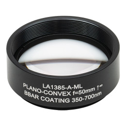 LA1385-A-ML - Плоско-выпуклая линза, Ø1.5", N-BK7, оправа с резьбой SM1.5, f = 50.0 мм, просветляющее покрытие: 350-700 нм, Thorlabs