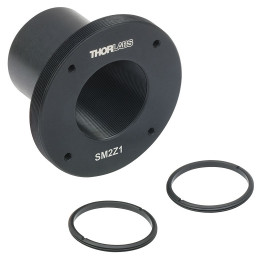 SM2Z1 - Адаптер для крепления пользовательской оптической системы детектирования к окулярам микроскопов Zeiss Axioskop и Examiner, внутренняя резьба SM1 и внешняя резьба SM2, совместим с каркасными системами (30 мм), Thorlabs