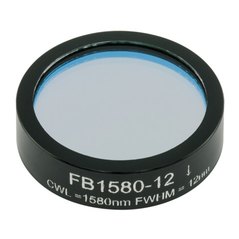 FB1580-12 - Полосовой фильтр, Ø1", центральная длина волны 1580 ± 2.4 нм, ширина полосы пропускания 12 ± 2.4 нм, Thorlabs