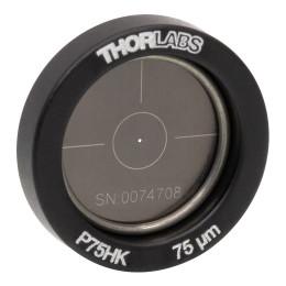 P75HK - Точечная диафрагма в оправе Ø1/2" (12.7 мм), диаметр отверстия: 75 ± 3 мкм, Thorlabs