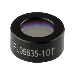 FL05635-10 - Фильтр для работы с диодным лазером, Ø1/2", центральная длина волны 635 ± 2 нм, ширина полосы пропускания 10 ± 2 нм, Thorlabs