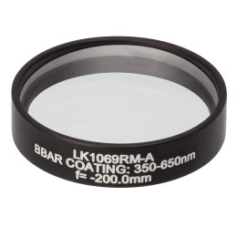LK1069RM-A - N-BK7 плоско-вогнутая цилиндрическая круглая линза в оправе, фокусное расстояние: -200 мм, Ø1", просветляющее покрытие: 350 - 700 нм, Thorlabs