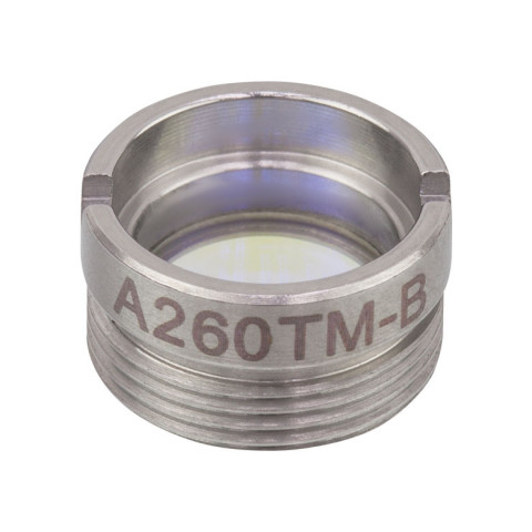 A260TM-B - Асферическая линза Rochester в оправе, f = 15.29 мм, NA = 0.16, просветляющее покрытие: 650-1050 нм, Thorlabs