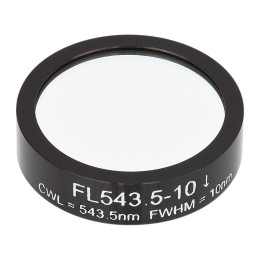 FL543.5-10 - Фильтр для работы с HeNe лазером, Ø1", центральная длина волны 543.5 ± 2 нм, ширина полосы пропускания 10 ± 2 нм, Thorlabs