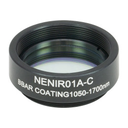 NENIR01A-C - Абсорбционный нейтральный светофильтр в оправе, Ø25 мм, резьба SM1, просветляющее покрытие: 1050-1700 нм, оптическая плотность: 0.1, Thorlabs
