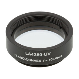 LA4380-UV-ML -  Плоско-выпуклая линза, Ø1", UVFS, оправа с резьбой SM1, f = 100.0 мм, просветляющее покрытие: 290-370 нм, Thorlabs