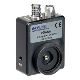 PDA8A - Si фотодетектор с усилителем, фиксированный коэффициент усиления, рабочий спектральный диапазон: 320-1100 нм, ширина полосы пропускания: 50 МГц, площадь активной области: 0.5 мм2, источник питания: 120 В, Thorlabs