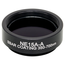 NE15A-A - Абсорбционный нейтральный светофильтр, Ø25 мм, резьба на оправе: SM1, просветляющее покрытие: 350-700 нм, оптическая плотность: 1.5, Thorlabs