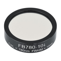 FB780-10 - Полосовой фильтр, Ø1", центральная длина волны 780 ± 2 нм, ширина полосы пропускания 10 ± 2 нм, Thorlabs