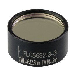 FL05632.8-3 - Фильтр для работы с HeNe лазером, Ø1/2", центральная длина волны 632.8 ± 0.6 нм, ширина полосы пропускания 3 ± 0.6 нм, Thorlabs