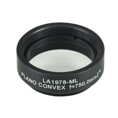 LA1978-ML - Плоско-выпуклая линза, Ø1", N-BK7, оправа с резьбой SM1, f = 750.0 мм, без покрытия, Thorlabs