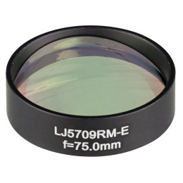LJ5709RM-E - Плоско-выпуклая цилиндрическая линза, Ø1", в оправе, материал: CaF2, f = 75.0 мм, просветляющее покрытие: 2 - 5.0 мкм, Thorlabs