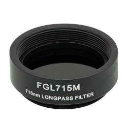 FGL715M - Длинноволновый цветной светофильтр в оправе, Ø25 мм, резьба SM1, длина волны среза: 715 нм, Thorlabs