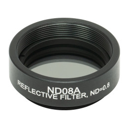 ND08A - Отражающий нейтральный светофильтр, Ø25 мм, резьба на оправе: SM1, оптическая плотность: 0.8, Thorlabs