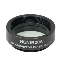 NENIR20A - Абсорбционный нейтральный светофильтр для работы в ближнем ИК диапазоне, Ø25 мм, резьба на оправе: SM1, оптическая плотность: 2.0, Thorlabs