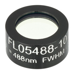 FL05488-10 - Фильтр для работы с аргоновым лазером, Ø1/2", центральная длина волны 488 ± 2 нм, ширина полосы пропускания 10 ± 2 нм, Thorlabs
