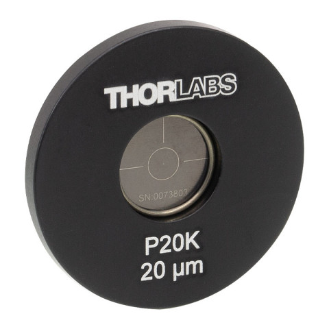 P20K - Точечная диафрагма в оправе Ø1", диаметр отверстия: 20 ± 2 мкм, материал: нержавеющая сталь, Thorlabs