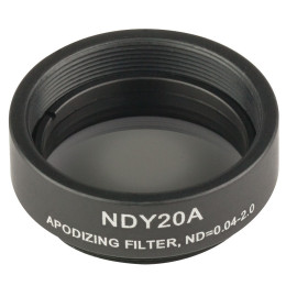 NDY20A - Аподизирующий отражающий нейтральный светофильтр в оправе, Ø25 мм, оптическая плотность: 0.04 - 2, Thorlabs