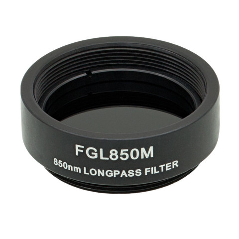 FGL850M - Длинноволновый цветной светофильтр в оправе, Ø25 мм, резьба SM1, длина волны среза: 850 нм, Thorlabs
