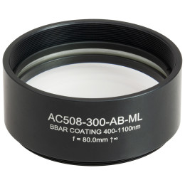 AC508-300-AB-ML - Ахроматический дублет в оправе с резьбой SM2, фокусное расстояние: 300.0 мм, Ø2", просветляющее покрытие: 400 - 1100 нм, Thorlabs