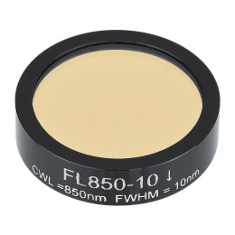 FL850-10 - Фильтр для работы с диодным лазером, Ø1", центральная длина волны 850 ± 2 нм, ширина полосы пропускания 10 ± 2 нм, Thorlabs