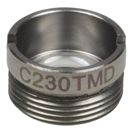 C230TMD - Асферическая линза в оправе, фокусное расстояние: 4.5 мм, числовая апертура: 0,6, рабочее расстояние: 2.4 мм, без покрытия, Thorlabs