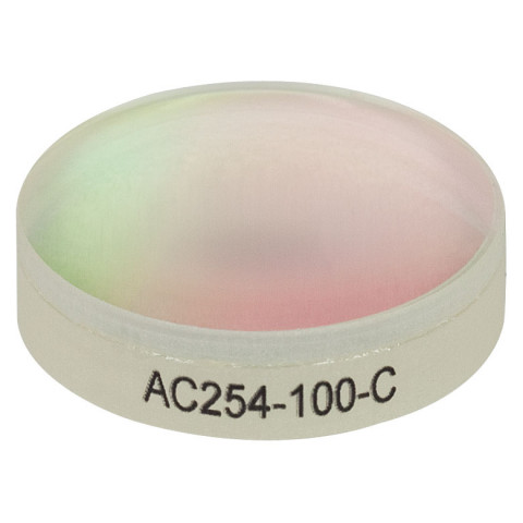 AC254-100-C - Ахроматический дублет, фокусное расстояние: 100.0 мм, Ø1", просветляющее покрытие: 1050 - 1700 нм, Thorlabs