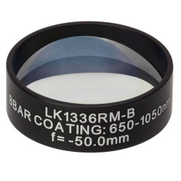 LK1336RM-B - N-BK7 плоско-вогнутая цилиндрическая круглая линза в оправе, фокусное расстояние: -50 мм, Ø1", просветляющее покрытие: 650 - 1050 нм, Thorlabs