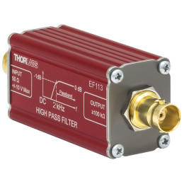 EF113 - Пассивный электрический фильтр высоких частот, полоса пропускания: >2 кГц, 2 гнездовых BNC разъема, Thorlabs
