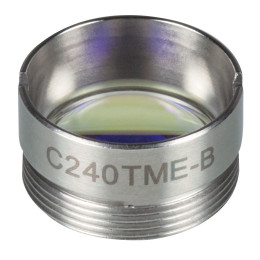 C240TME-B - Асферическая линза Geltech в оправе, f = 8.00 мм, NA = 0.5, просветляющее покрытие: 600-1050 нм, Thorlabs