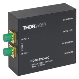 PDB482C-AC - Балансный фотодетектор с трансимпедансным усилителем, сопряжен с оптоволокном, диапазон рабочих частот до 2.5 ГГц, InGaAs, рабочая длина волны:1060 нм, связанные по переменному току выходы, Thorlabs