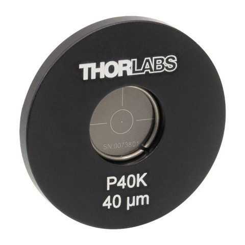 P40K - Точечная диафрагма в оправе Ø1", диаметр отверстия: 40 ± 3 мкм, материал: нержавеющая сталь, Thorlabs