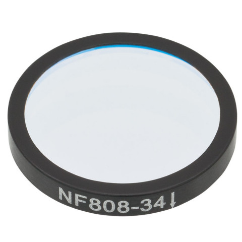 NF808-34 - Заграждающий светофильтр,Ø25 мм, центральная длина волны 808 нм, ширина полосы заграждения 34 нм, Thorlabs