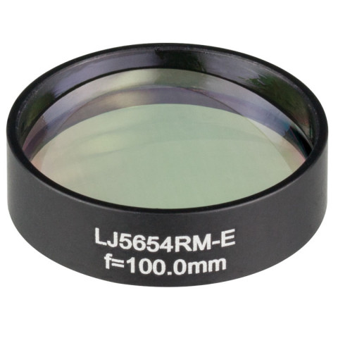LJ5654RM-E - Плоско-выпуклая цилиндрическая линза, Ø1", в оправе, материал: CaF2, f = 100.0 мм, просветляющее покрытие: 2 - 5.0 мкм, Thorlabs
