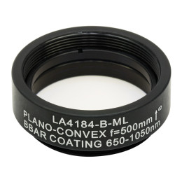 LA4184-B-ML - Плоско-выпуклая линза, диаметр: 1", материал: UVFS, оправа с резьбой: SM1, f = 500.0 мм, покрытие: 650 - 1050 нм, Thorlabs