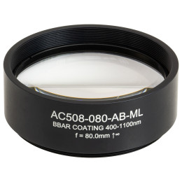AC508-080-AB-ML - Ахроматический дублет в оправе с резьбой SM2, фокусное расстояние: 80.0 мм, Ø2", просветляющее покрытие: 400 - 1100 нм, Thorlabs