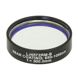 LJ4572RM-B - Плоско-выпуклая цилиндрическая круглая линза из кварцевого стекла, фокусное расстояние: 300 мм, Ø1", просветляющее покрытие: 650-1050 нм, Thorlabs